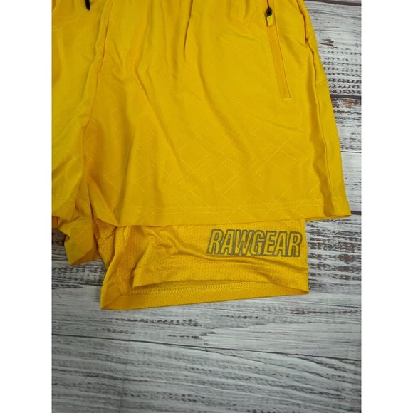 Men's RAWGEAR Yellow‎ Athletic Compression Shorts sz. 2XL - Picture 4 of 5